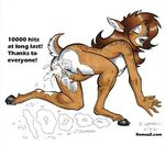  brown_hair butt cervine cum cum_in_pussy cum_inside deer female hair hooves mammal masturbation michael_caddell nipples nude orgasm plain_background presenting pussy solo tongue veronica 