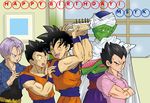  dragon_ball dragonball_z multiple_boys piccolo rice son_gokuu trunks_(dragon_ball) trunks_briefs vegeta 