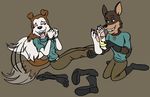  anthro blitz canine claws clothed clothing colleen cuffed doberman dog feather female foot_focus hindpaw male mammal pawpads paws road_rovers rough_collie sitting soles tickling toes wolfn85 