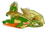  4_toes anus claws digitigrade dragon erection feathers feral genital_slit green_dragon hindpaw horn lizard looking_at_viewer lying male nude paws penis plain_background reptile scalie sefeiren slit soles solo toes verd white_background wings yellow_eyes 