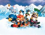  90s bird lakitu lowres luigi mario mario_(series) mario_kart mario_kart_64 nintendo official_art penguin super_mario_bros. toad toad_(mario) wario 