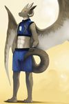  abs blue_eyes bulge dragon happy horn male scalie slim smile solo tan_skin vu06 white_skin wings 
