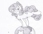  balancing ball black_and_white blush cutie_mark equine female feral friendship_is_magic horse joey-darkmeat mammal monochrome my_little_pony party_horn pinkie_pie_(mlp) pony signature solo star 