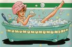  bath bath_tube bathtub bubble bubbles namco official_art wonder_momo 