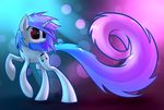  abstract_background blue_hair cutie_mark equine female feral friendship_is_magic hair horn horse long_tail mammal my_little_pony pony red_eyes solo underpable unicorn vinyl_scratch_(mlp) 