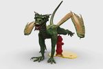  dragon feral fire_hydrant horn peeing plain_background raised_leg scalie solo urine white_background wings 