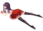  apple black_thigh-highs long_hair school_uniform tagme thigh-highs 