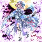  bad_id bad_pixiv_id bug butterfly hat insect nanase_nao pink_eyes pink_hair saigyouji_yuyuko short_hair solo touhou 