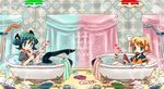  alternate_hairstyle bathtub engrish hatsune_miku highres ichihaya kagamine_rin multiple_girls ranguage vocaloid 