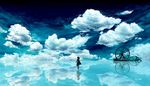  cloud ferris_wheel highres kkxt original reflection scenery sky solo standing standing_on_liquid 