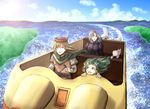  2boys blonde_hair cecil_harvey cloud day final_fantasy final_fantasy_iv gilbart_chris_von_muir green_eyes green_hair hda hovercraft multiple_boys rydia water watercraft white_hair whyt 