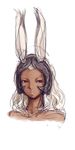  animal_ears bunny_ears dark_skin ears_through_headwear final_fantasy final_fantasy_xii fran helmet highres red_eyes sanchuu solo viera white_hair 