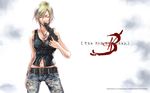  aya_brea belt blonde_hair gun jeans necklace parasite_eve psp realistic short_hair square_enix the_3rd_birthday weapon 
