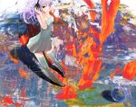  abstract bad_id bad_pixiv_id boots globe headphones nimirom original pink_hair red_eyes solo thigh_boots thighhighs 
