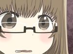  alternate_hairstyle bad_id bad_pixiv_id blush brown_eyes brown_hair catherine_(game) chibi eyeliner glasses gununu katherine_mcbride kurebayashi_rihito makeup solo 