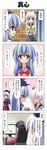  4koma black_hair blush comic computer fujiwara_no_mokou highres houraisan_kaguya kamishirasawa_keine long_hair multiple_girls neet pixiv rappa_(rappaya) red_eyes touhou translated yagokoro_eirin 