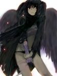  bad_id bad_pixiv_id bandages black_hair blush cape grey_eyes hands nimirom original solo wings 