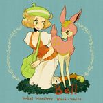  bad_id bad_pixiv_id bag bel_(pokemon) blonde_hair deerling gen_5_pokemon green_eyes hat l_hakase orange_legwear pantyhose pokemon pokemon_(creature) pokemon_(game) pokemon_bw 