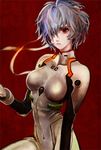  artist_request ayanami_rei bandages blue_hair bodysuit hair_over_one_eye messy_hair neon_genesis_evangelion pale_skin plugsuit red_eyes short_hair solo source_request white_bodysuit 