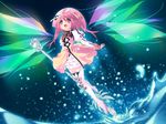  akihime_sumomo artist_request dress nanatsuiro_drops pink_hair red_eyes ribbon solo staff water wings 