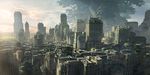  bad_pixiv_id city cityscape cloud cloudy_sky giant_tree landscape light no_humans nouzui original scenery sky sunrise tree 