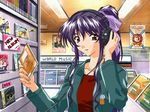  artist_request cd headphones long_hair matsuoka_chie ponytail sentimental_graffiti solo 