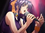  artist_request choker concert jewelry long_hair matsuoka_chie microphone music ponytail ring sentimental_graffiti singing solo 