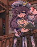  bad_id bad_pixiv_id bespectacled book glasses hat patchouli_knowledge purple_hair rihhi solo touhou 