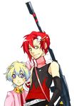  genderswap genderswap_(ftm) gun male_focus multiple_boys nia_teppelin non-web_source rifle tengen_toppa_gurren_lagann weapon yoko_littner 