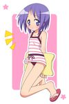  blue_eyes flip-flops hiiragi_tsukasa kickboard lucky_star mel_(melty_pot) purple_hair sandals short_hair solo 