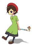  adeleine ado art_brush artist_request beret hat kirby's_dream_land_3 kirby_(series) paintbrush pixel_art short_hair smock solo 