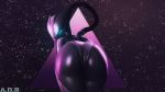  2018 3d_(artwork) adriandustred butt digital_media_(artwork) feline female fornite glowing hi_res lynx mammal signature simple_background solo source_filmmaker video_games 