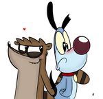  blush cartoon cartoon_network grab happy_higgenbottom invalid_background kippykat mammal mighty_b plain_background raccoon regular_show rigby toony white_background 