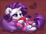  &lt;/3 &lt;3 atryl blue_eyes cutie_mark equine eyeshadow female feral friendship_is_magic fur gem hair horn horse makeup mammal my_little_pony pillow pony purple_hair rarity_(mlp) robe sad solo tear tears unicorn white_fur 