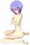  1girl absurdres blue_hair highres maji_de_watashi_ni_koi_shinasai! nude shiina_miyako short_hair sitting 