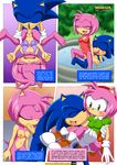  blush breasts clothing comic female hedgehog holding male mammal mobius_unleashed oral penetration penis pussy sega sex sonic_(series) sonic_the_hedgehog straight sucking 