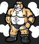  anthro bone bulldog canine collector dog houndgrey male mammal muscles pose pudge 