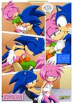  blush breasts clothing comic female hedgehog holding licking male mammal mobius_unleashed oral penetration penis pussy sega sex sonic_(series) sonic_the_hedgehog straight tongue 