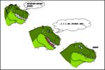  abs comic dinosaur english_text male maxime-jeanne muscles reptile scalie text theropod transformation tyrannosaurus_rex 
