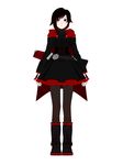  animated boots brown_hair cape crescent_rose_(weapon) gray_eyes ruby rwby skirt weapon 