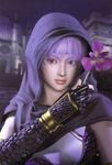  1girl 3d ayane ayane_(doa) dead_or_alive hood ninja_gaiden official_art purple_hair tecmo 