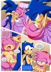  amy_rose bed breasts french_kiss hedgehog moan mobius_unleashed nipples nude penis pussy sega sex sonic_(series) sonic_the_hedgehog text 