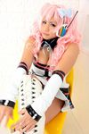  1girl asian breasts chouzuki_maryou cosplay knee_high_boots large_breasts megurine_luka megurine_luka_(cosplay) photo pink_hair plump solo vocaloid 