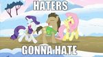  cutie_mark english_text equine female feral fluttershy_(mlp) friendship_is_magic haters_gonna_hate horn horse humor meme my_little_pony rarity_(mlp) text 
