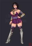  armor breasts curvy dress justinianknight nipple_piercing orcs_must_die! sorceress_(orcs_must_die!) thighhighs watermark 