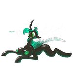  anthro anthrofied big_breasts breasts changeling disembodied_penis english_text equine female friendship_is_magic green_eyes green_hair hair horn horse horsecock male mammal my_little_pony nipples penis pony precum purevil queen_chrysalis_(mlp) text wings 