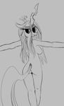  breasts butt changeling fangs female friendship_is_magic my_little_pony nipples pose queen_chrysalis_(mlp) side_boob solo 