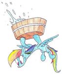  blakej creative cutie_mark equine female feral friendship_is_magic hair horse humor mammal multi-colored_hair my_little_pony pegasus pony rainbow_dash_(mlp) smile solo traditional traditional_media wings 
