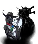  black blood blue blue_eyes dantalian_letrou eyes female fight flover gremmou happy hug love male rage sad sergal shadow smile together white 