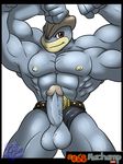  balls belt biceps big_balls big_muscles erection flexing humanoid looking_at_viewer machamp male multi_limb multiple_arms muscles nintendo nipples nude pecs penis pok&#233;mon pok&eacute;mon pose presenting red_eyes solo spread_legs spreading thepokesmecks topless underwear vein video_games 